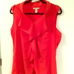 Red ruffle front tank